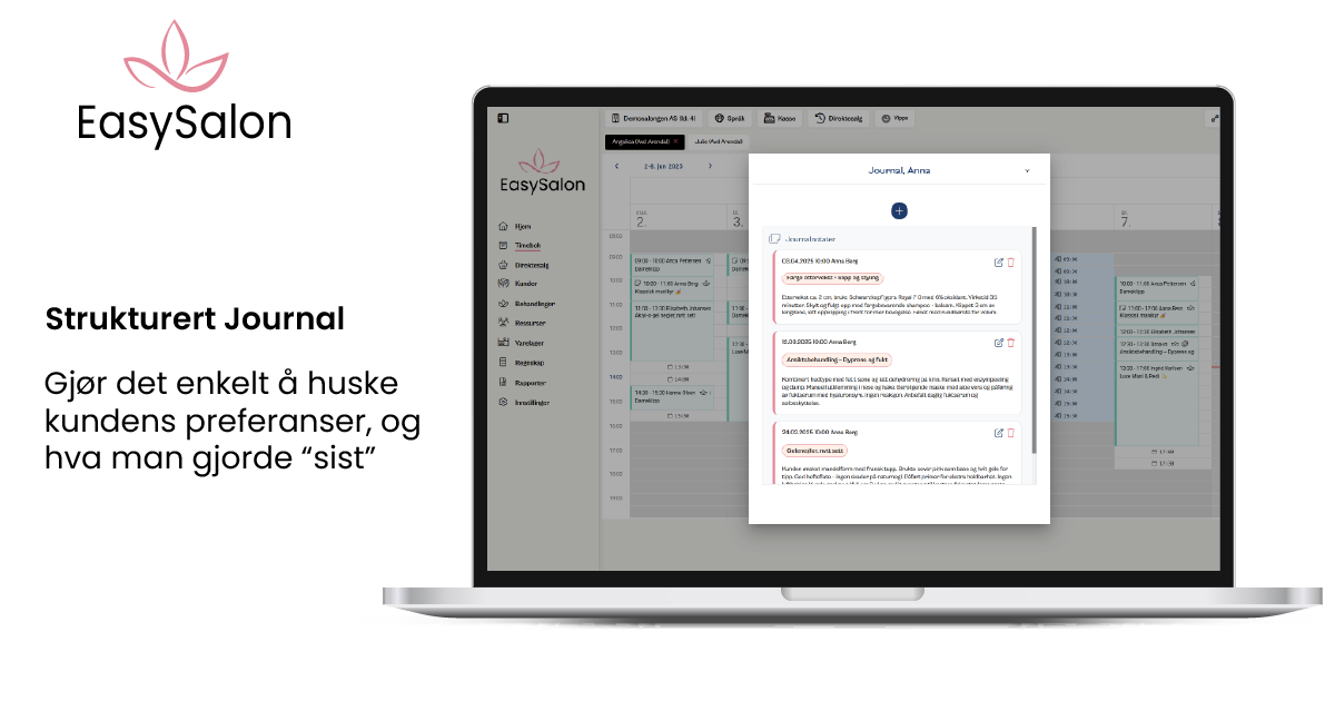 Journal i EasySalon kassasystem